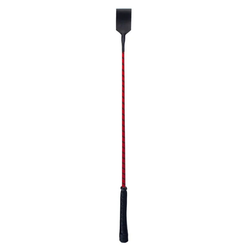 Cravasa Devil Sticks din Piele Naturala, Negru/Rosu, 72 cm