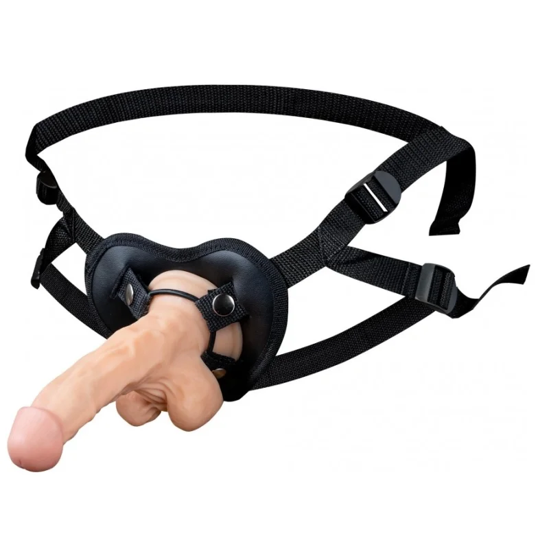 Strap-on Mishko cu Dildo Realist, PVC, Natural, 19 cm