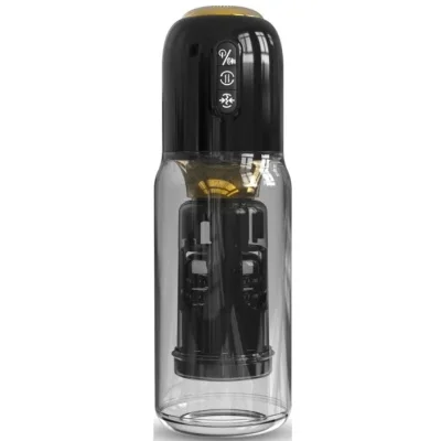 Masturbator Alden, 8 Moduri Rotatii, 3 Moduri Suctiune, TPE, USB, Transparent, 28 cm, Guilty Toys