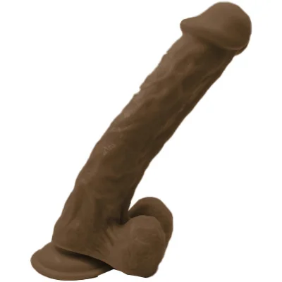 Dildo Big Realistic cu Ventuza, PVC, Maro, 27.5 cm, Mokko Toys