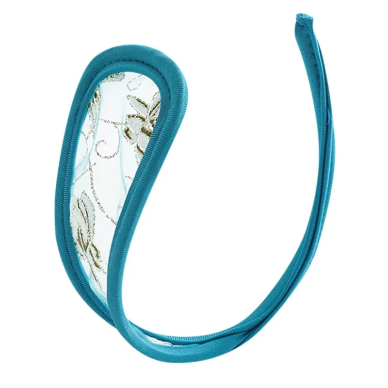 Bikini fara Bretele, Imprimeu Auriu Floral, Albastru, S-L