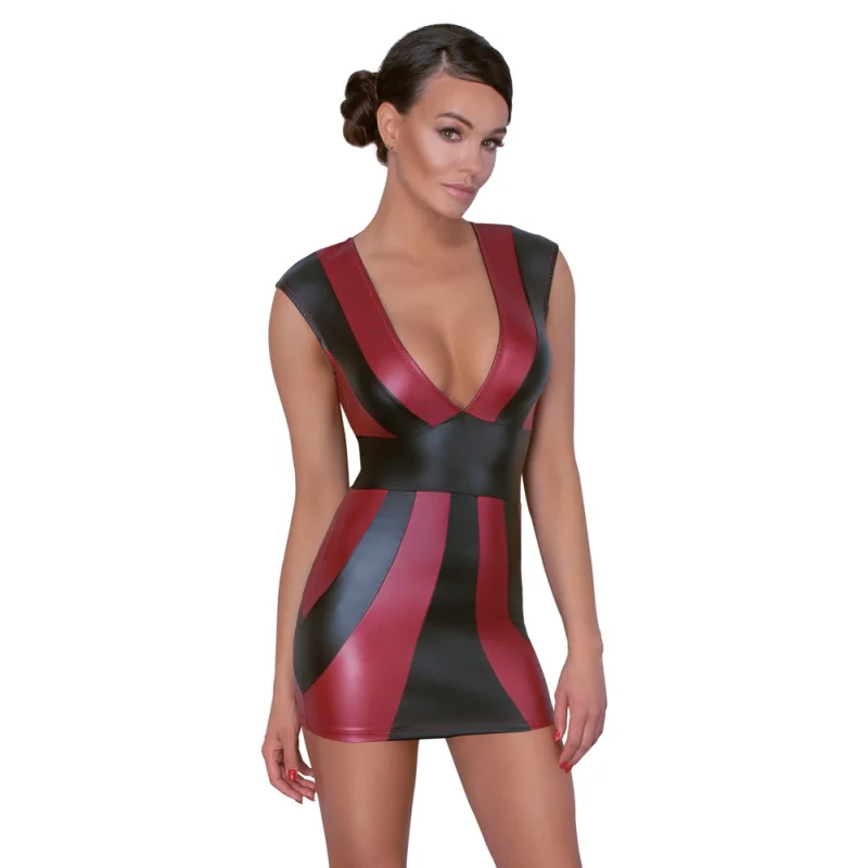 Rochie Sexy, Wetlook, Rosu/Negru, S