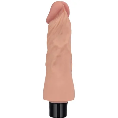 Vibrator Realist Real Softee, 10 Moduri Vibratii, TPE, Natural, 18 cm