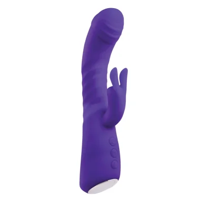 Vibrator Iepuras Vibrating & Thrusting & Warming, Silicon, USB, Mov, 21.8 cm