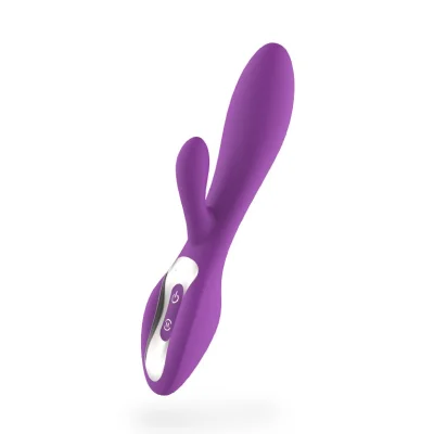Vibrator Rabbit Breeze, 9 Moduri Vibratii, Silicon, USB, Mov, 20.1 cm, Mokko Toys