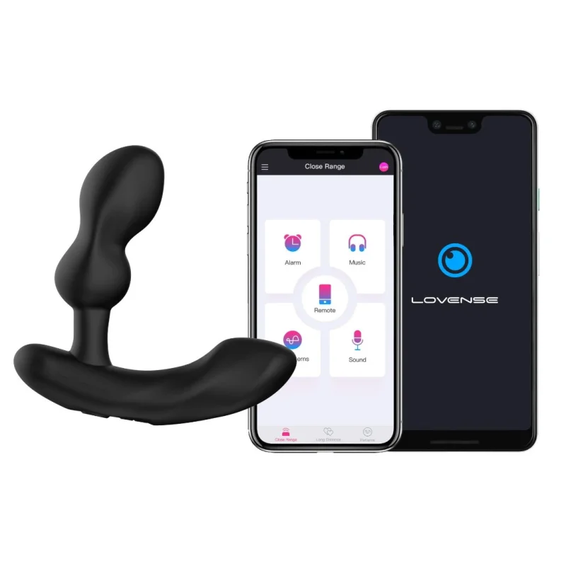 Stimulator Prostata Lovense Edge 2, Bluetooth Control, Free App, Silicon, Negru