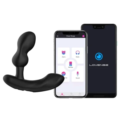 Stimulator Prostata Lovense Edge 2, Bluetooth Control, Free App, Silicon, Negru