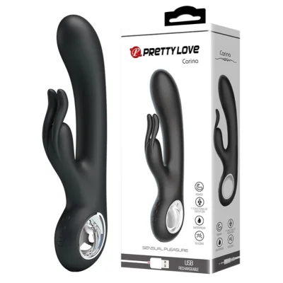 Vibrator Pretty Love Carina, 7 Moduri Vibratii, Silicon, USB, Negru, 19 cm