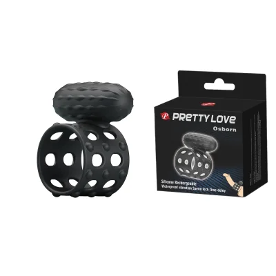 Inel Vibrator de Penis Pretty Love Osborn, Silicon, Negru