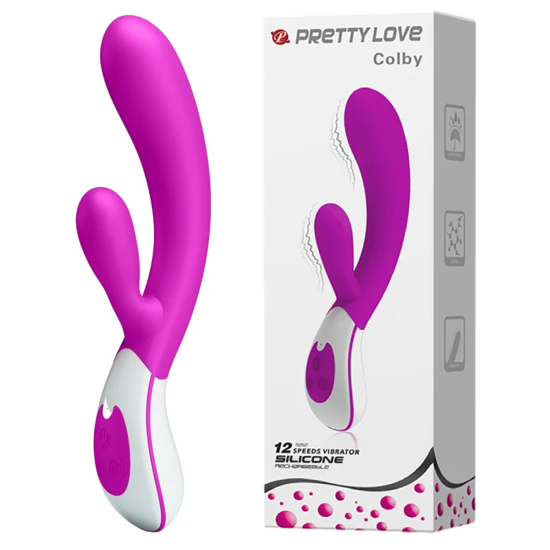 Vibrator Rabbit Colby, 12 Moduri Vibratii, Silicon, USB, Mov, 21.5 cm