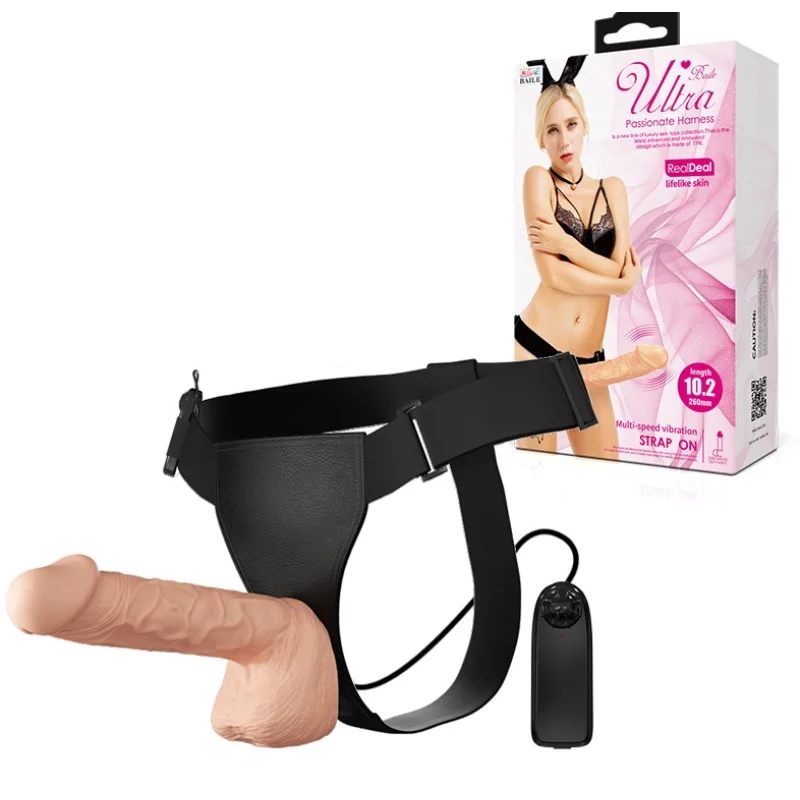 Strap On Ultra Passionate Harness Multispeed, Real Deal LiftLike Skin Dildo, 26 cm