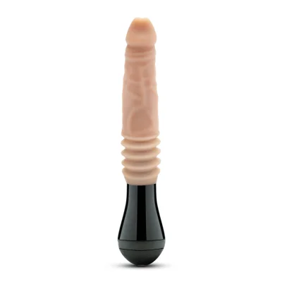 Vibrator Dr. Knight Thrusting, Gyrating&Vibrating, 3 Viteze, Silicon, USB, Natural, 26.6 cm