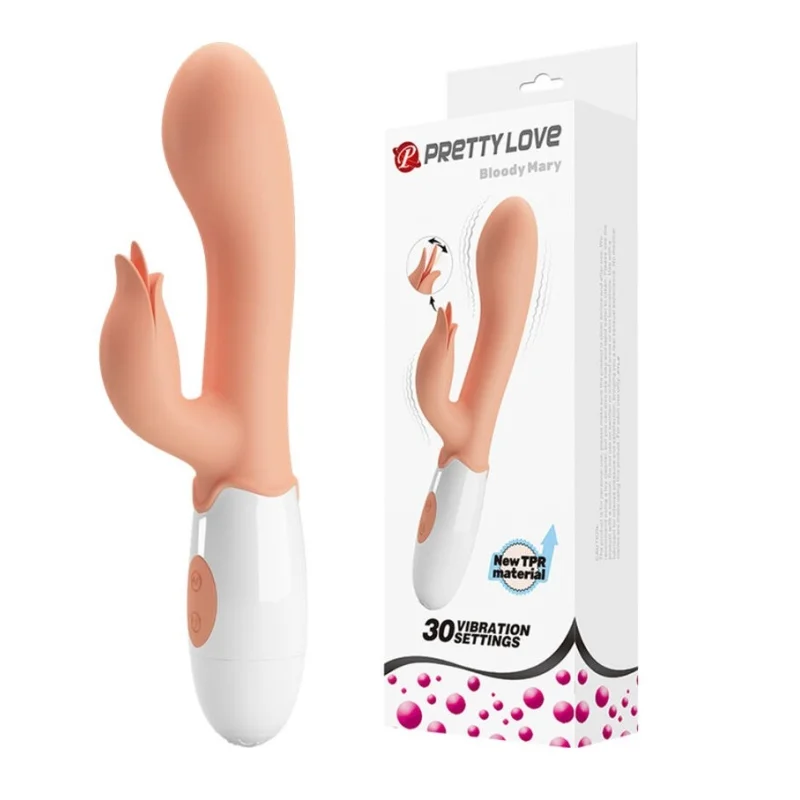 Vibrator Pretty Love Bloody Mary, 30 Moduri Vibratii, TPR, Natural, 19.2 cm