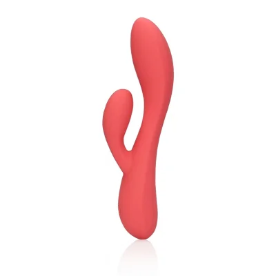 Vibrator Smooth Ultra Soft Silicone Rabbit, 10 Moduri Vibratii, Rosu, 20 cm