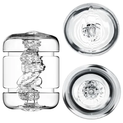 Masturbator Crystal Clear Pussy&Bum, TPE, Transparent