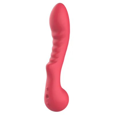 Vibrator Punctul G Amour Aimee, 10 Moduri Vibratii, Silicon, USB, Rosu, 22 cm