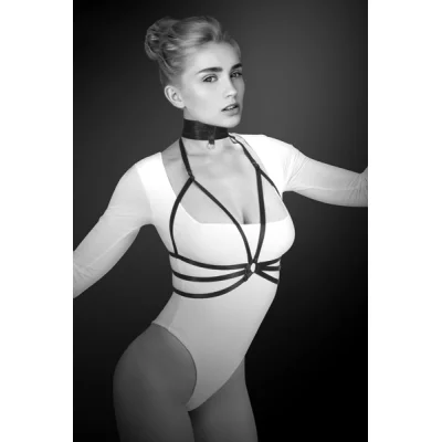 Harness de Piept Julia, Benzi Elastice Reglabile, Negru