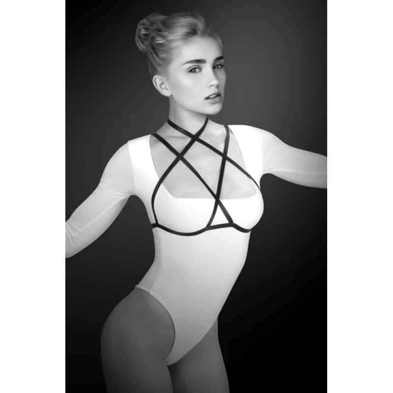 Harness de Piept Lola, Benzi Elastice Reglabile, Negru