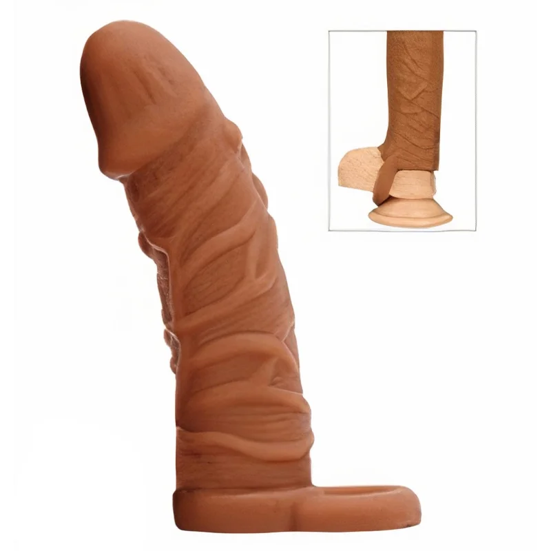 Prelungitor Penis Ben Cock Extender +1 cm, Silicon Lichid, Maro, Mokko Toys, Real Deal