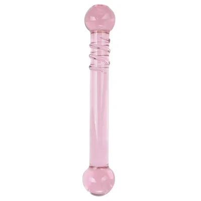 Dildo Double Pink, Sticla Premium, Roz, 19.3 cm, Passion Labs, Glass Series