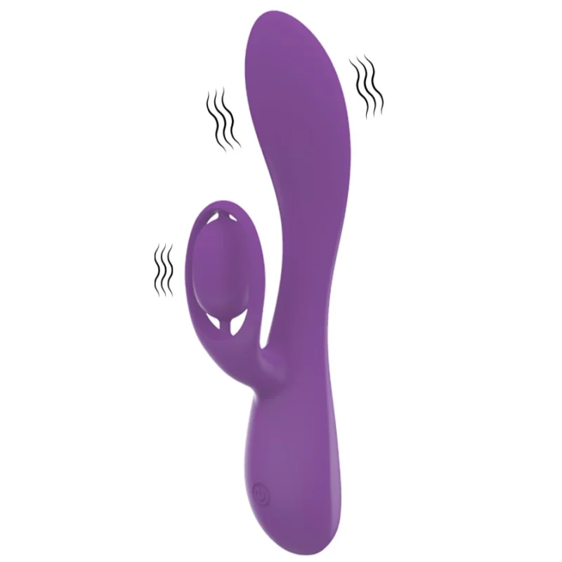 Vibrator Iepuras Dahlia, 10 Moduri Vibratii, Silicon Lichid, USB, Violet, 19.5 cm, Mokko Toys, Velvet Obsession