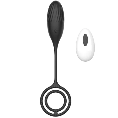Ou Vibrator Elia Love Egg, 10 Moduri Vibratii, Remote Control, Silicon, USB, Negru, 21.4 cm, Mokko Toys, Velvet Obsession