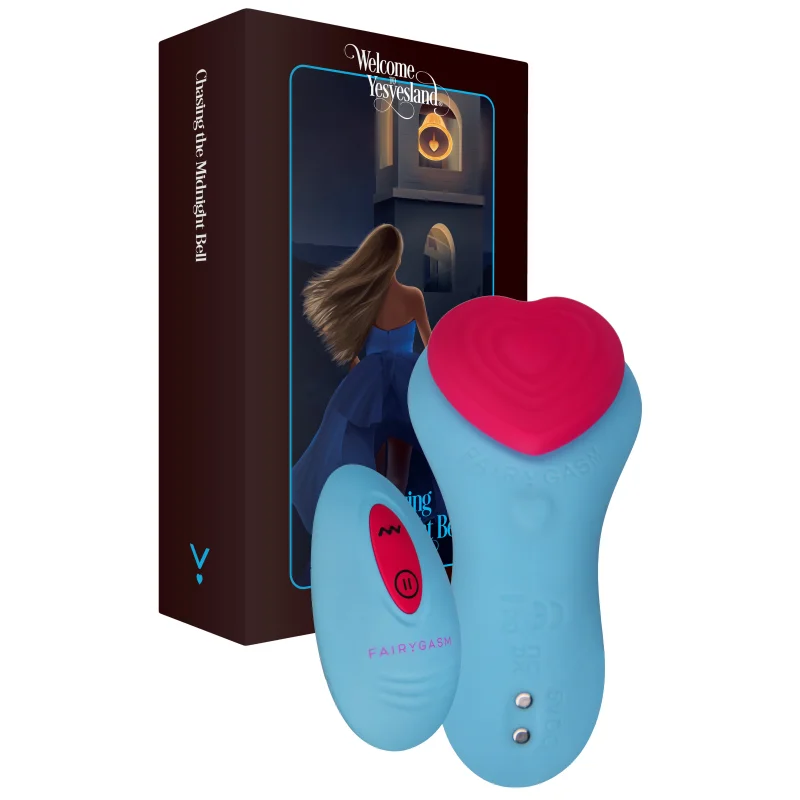 Vibrator Wearable HeartGem FairyGasm, 9 Moduri Vibratii, Remote Control, Silicon, USB, Albastru