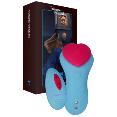 Vibrator Wearable HeartGem FairyGasm, 9 Moduri Vibratii, Remote Control, Silicon, USB, Albastru