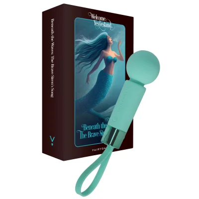 Mini Wand Pearlstasy FairyGasm, 8 Moduri Vibratii, Silicon, USB, IPX7, Verde, 11 cm