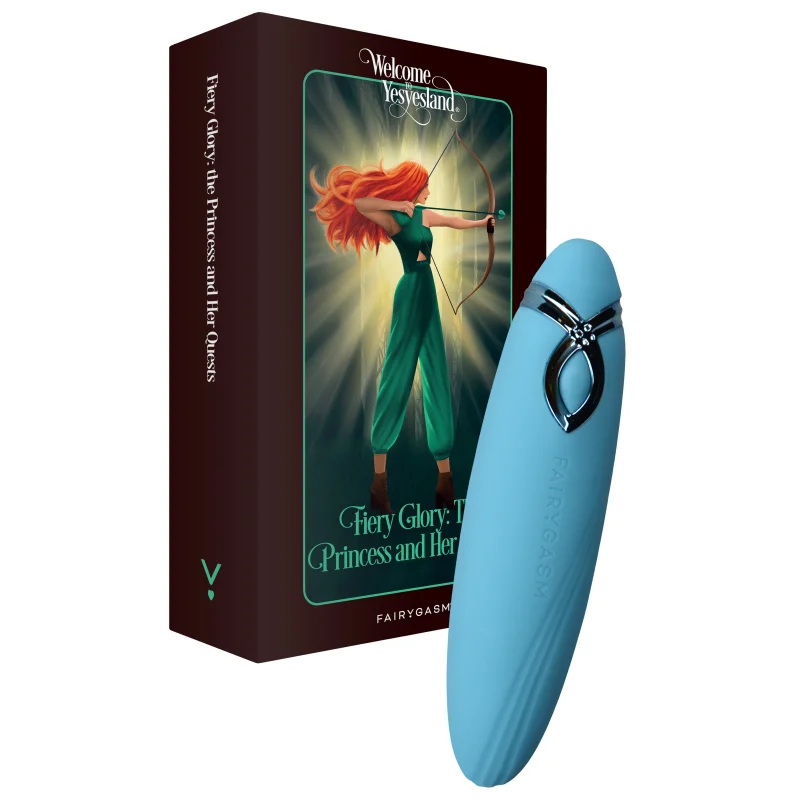 Vibrator PleasureArrow FairyGasm, 9 Moduri Vibratii, Silicon, USB, Albastru, 11.5 cm