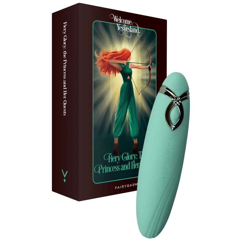 Vibrator PleasureArrow FairyGasm, 9 Moduri Vibratii, Silicon, USB, Verde, 11.5 cm