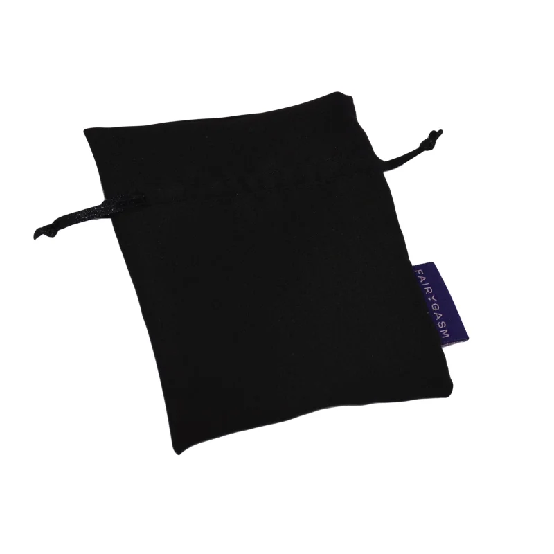 Saculet Satinat pentru Depozitare FairyGasm, Negru, Small, 12x10 cm