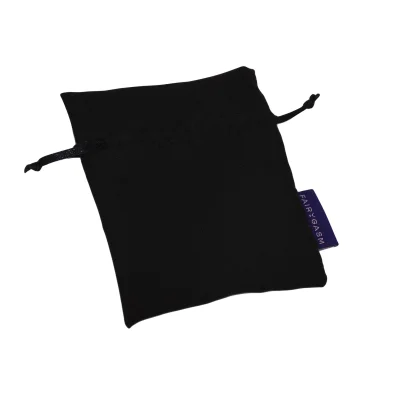 Saculet Satinat pentru Depozitare FairyGasm, Negru, Small, 12x10 cm