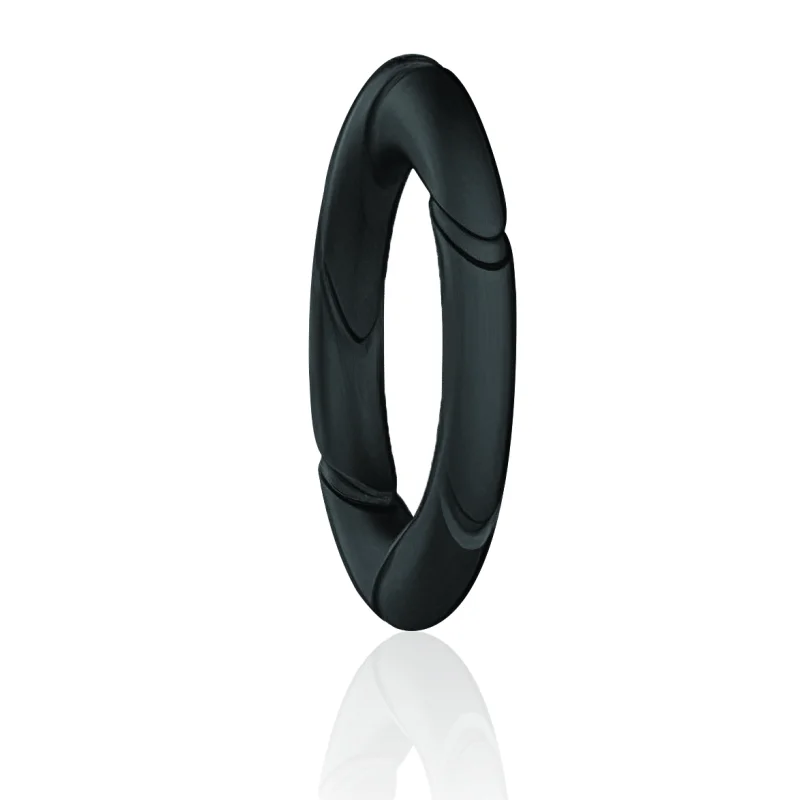 Inel Penis C-Ring, Silicon Lichid, Negru, Guilty Toys, Mighty Warrior