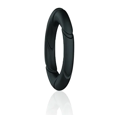 Inel Penis C-Ring, Silicon Lichid, Negru, Guilty Toys, Mighty Warrior