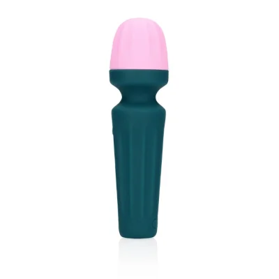 Vibrator Masaj Mini Wand Ancient Sea, 7 Moduri Vibratii, Silicon, USB, Verde, 11 cm