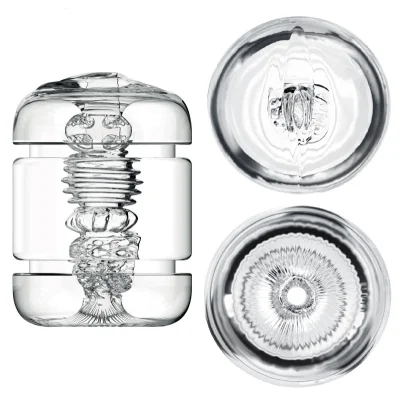 Masturbator Clear Shot Pussy&Ass, TPE, Transparent