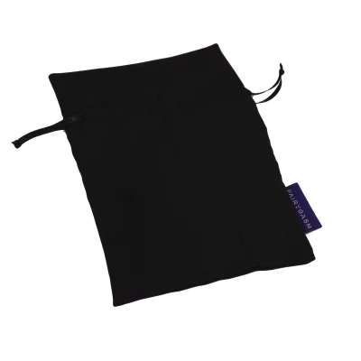 Saculet Satinat pentru Depozitare FairyGasm, Negru, Medium, 17x12 cm