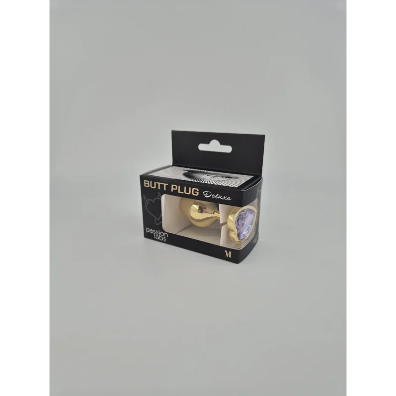 Dop Anal Hearty Buttplug, Medium, Auriu/Mov Deschis, Passion Labs