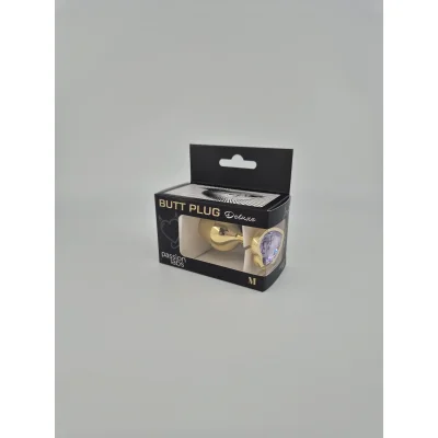 Dop Anal Hearty Buttplug, Medium, Auriu/Mov Deschis, Passion Labs