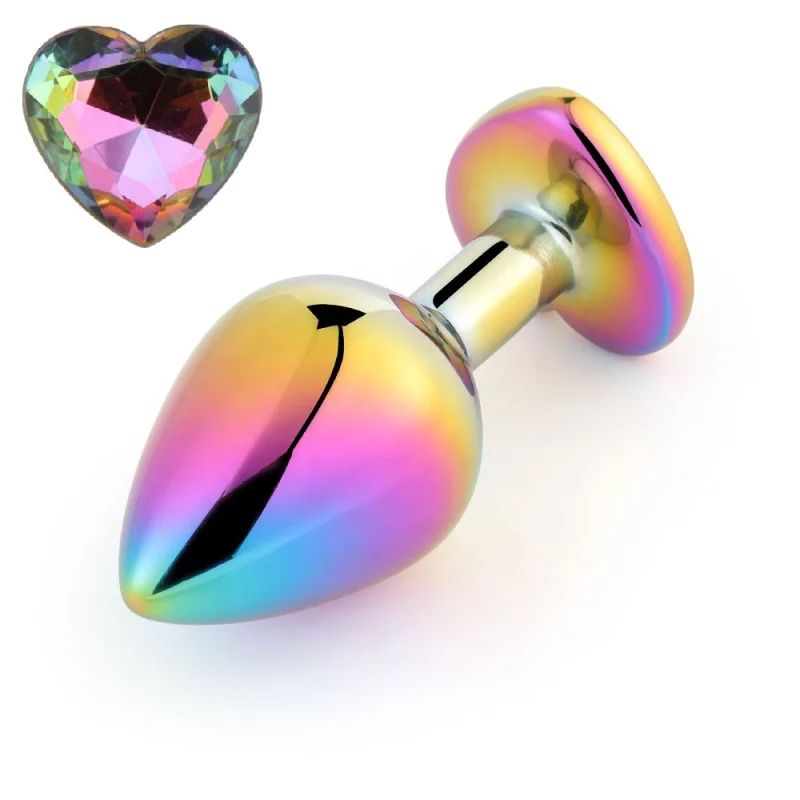 Dop Anal Rainbow Buttplug Small Heart Shape Multicolor Guilty Toys