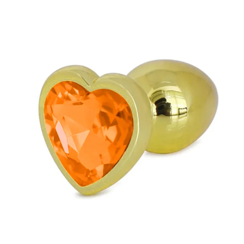 Dop Anal Hearty Buttplug, Medium, Auriu/Portocaliu, Passion Labs