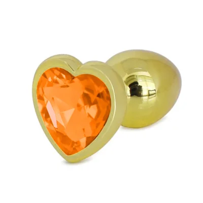 Dop Anal Hearty Buttplug, Medium, Auriu/Portocaliu, Passion Labs