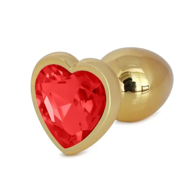 Dop Anal Hearty Buttplug, Medium, Auriu/Rosu, Passion Labs