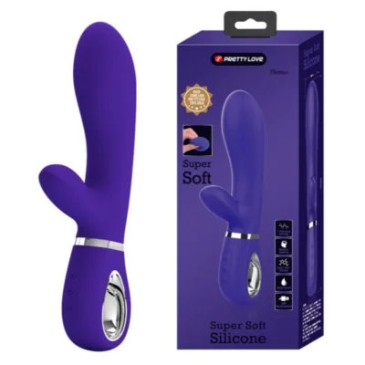 Vibrator Iepuras Thomas, 7 Moduri Vibratii, Silicon, USB, Violet, 20.5 cm