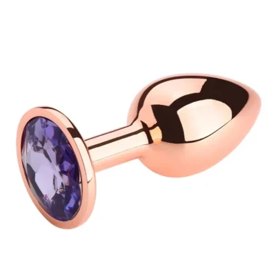 Dop Anal Charm Anal Plug Large, Rose Gold, Piatra Mov Deschis, Passion Labs