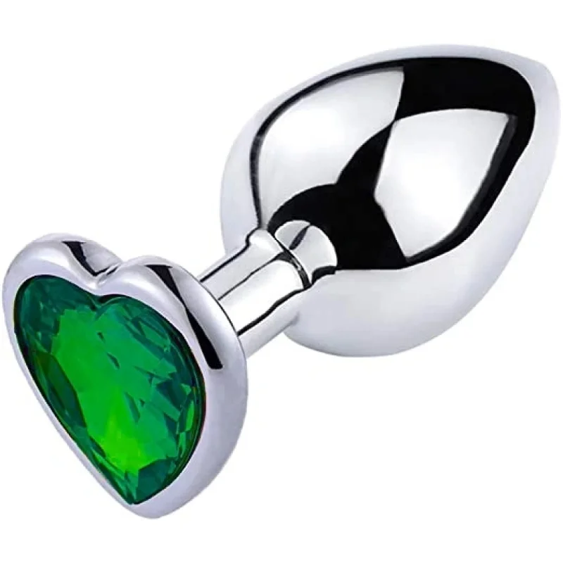 Dop Anal Hearty Buttplug Small Argintiu/Verde Inchis Passion Labs