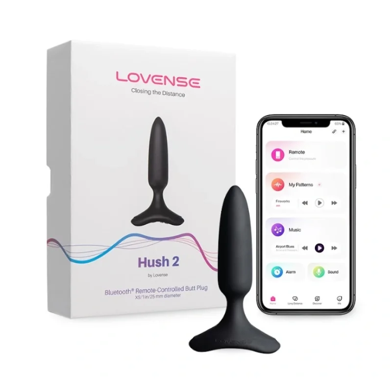 Dop Anal cu Vibratii Lovense Hush 2, Bluetooth Control, XS - 2.54 cm