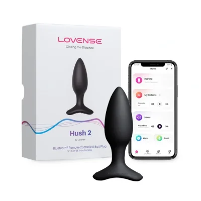 Dop Anal cu Vibratii Lovense Hush 2, Bluetooth Control, S - 3.8 cm