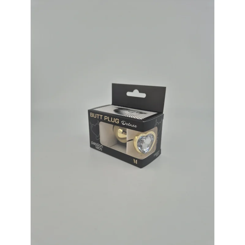 Dop Anal Hearty Buttplug, Medium, Auriu/Clear, Passion Labs